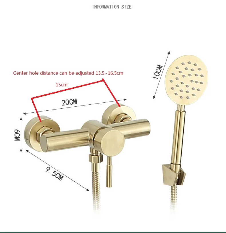 Conjunto de torneira do chuveiro do banheiro fixado na parede escovado ouro torneira do chuveiro preto fosco banheiro frio e quente torneiras misturadoras banho e chuveiro