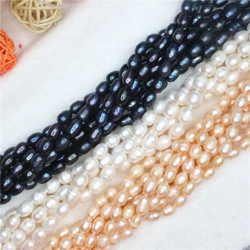 100% Natural Pearls Beads Real Freshwater Pearl Bead Baroque Loose Pearl Rice shape For DIY Bracelet Necklace Jewelry Making 14