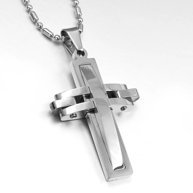 GOKADIMA bijoux,Fashion Metal 316l stainless steel Cross Pendant Necklace for men women Jewelry 2019 Wholesale WP313