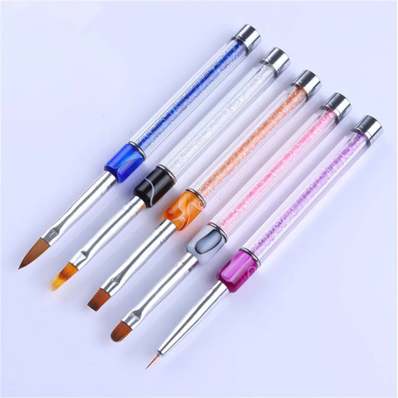 UV Gel Brush Liner Painting Pen Acrylic Drawing for Nails Gradient Rhinestone Handle Nail Art Tool#G-B183