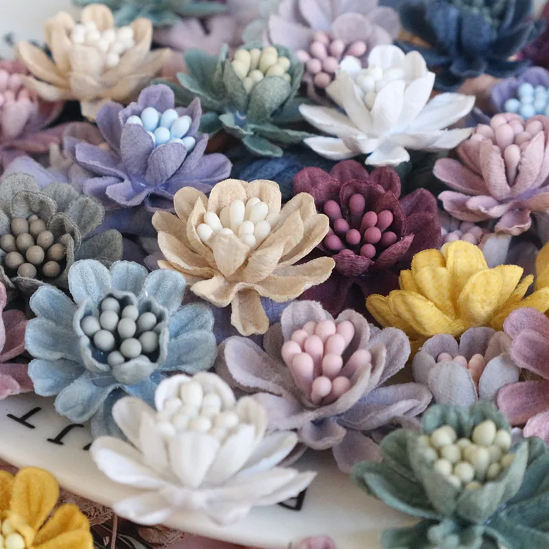 10 Teile/los 2,5 CM Mini Bunte Künstliche Blume Kopf Für DIY Zubehör Kleidung Hüte Schuhe Dekoration Kopfschmuck – Detail 2
