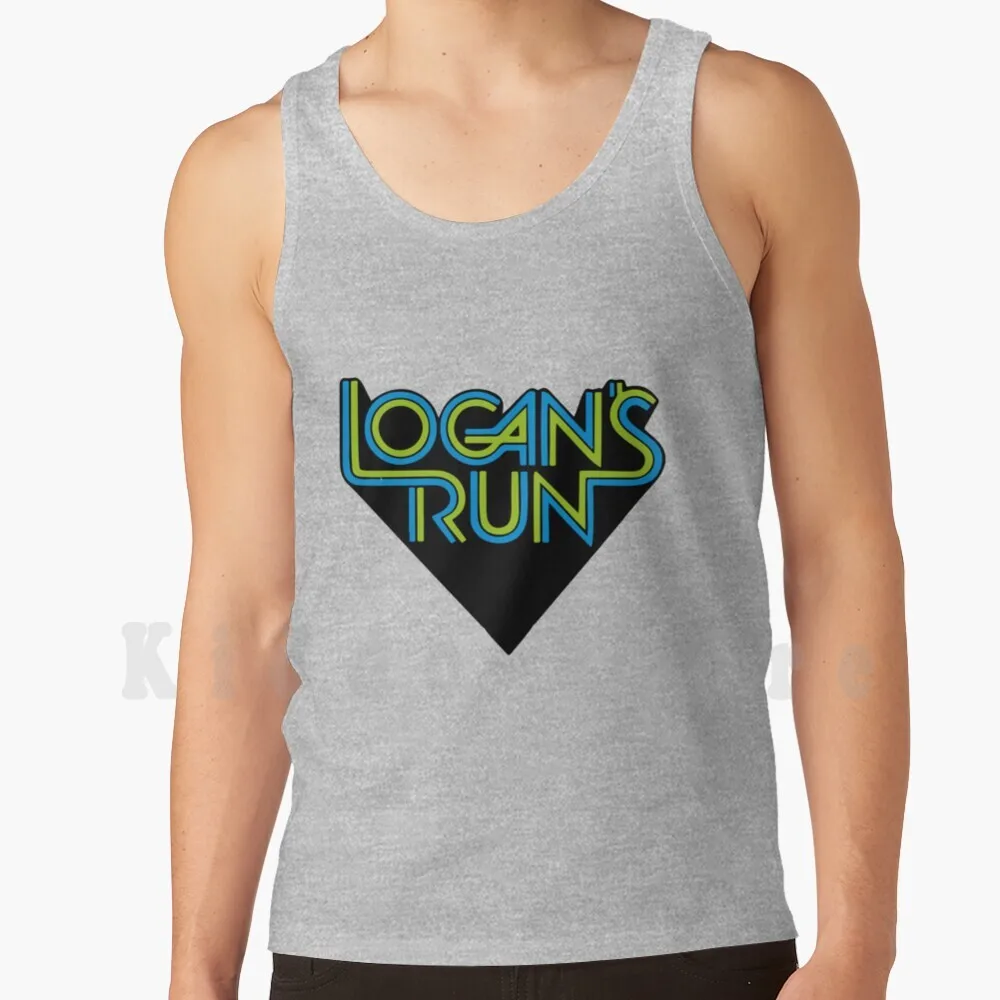 Logans Run-Logo Tank Tops Vest Sleeveless Lastday 21 Sleepshop Toxic Gas Palm Flower Crystal Embedded Runners Sanctuary