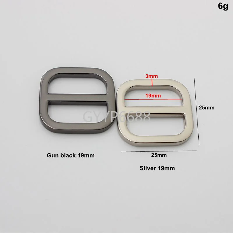 10-30-100pcs 5 sizes 7 colors 19 26 31 38 51mm inner die casting polished slider buckle for handbag backpack hardware