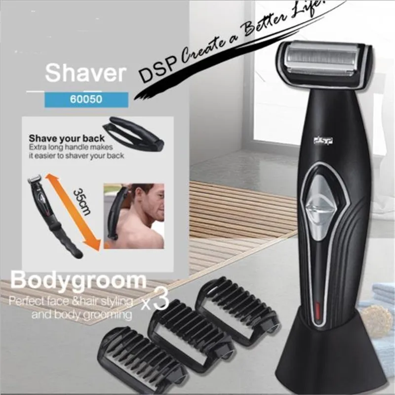 Washable Electric Man Body Groomer Shaver Razor Back Shaving Machine For Male Grooming Kit Hair Clipper Face Beard Trimmer Cut