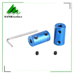 1pcs Aluminum Alloy Coupling Bore 3/4/5/6/6.35/7/8MM 3D Printers Parts Blue Shaft Coupler Screw For Stepper Motor Accessories