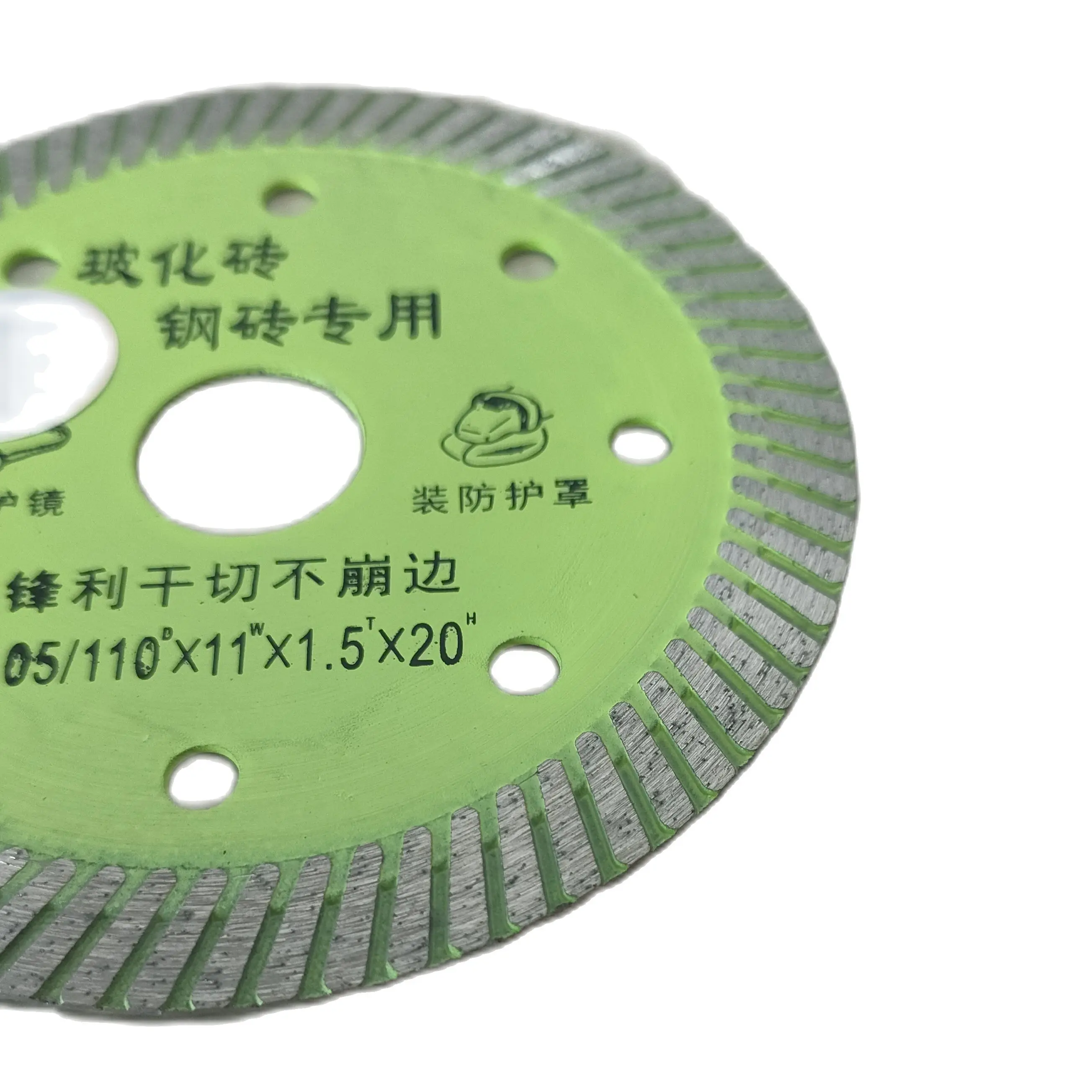 115mm Green Color Turbo Diamond Cutting Saw Blades For Porcelain Tiles And Floor Stone