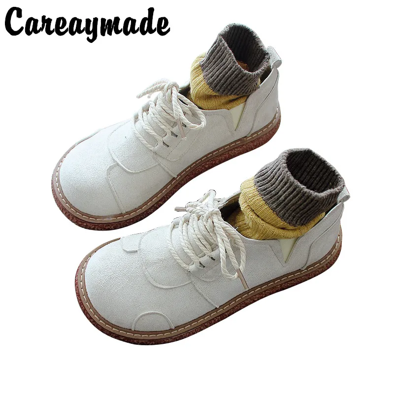 Careaymade-scarpe a testa grande scarpe singole fondo spesso Muffin scarpe da donna Mori Retro Hong Kong Art tacco a molla altezza Fit