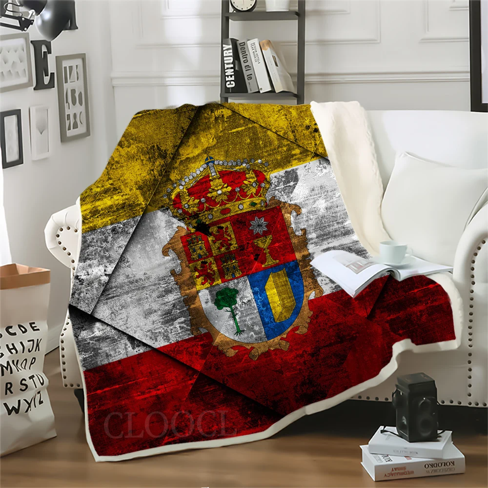 National Emblem of Spain Blanket 3D Printed Fashion Blanket Sofa Travel Throw Blankets Boy Girl Bedding Double Layer Quilts