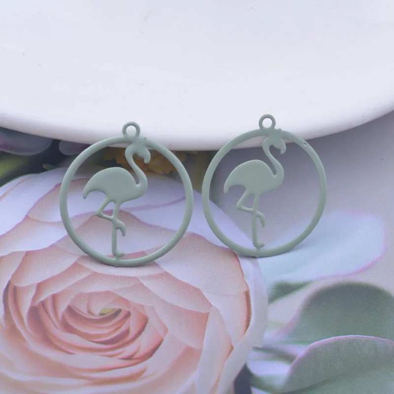 50 Stück AC12510 20*22mm Flamingo-Anhänger DIY Ohrringe Schmuckzubehör – Detail 7