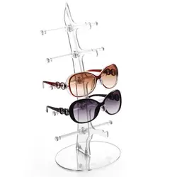 5 Pair Sunglasses Eyeglasses Glasses Acrylic Frame Display Stand Organizer Rack Shelf Show Rack Counter Holder Transparent Holde