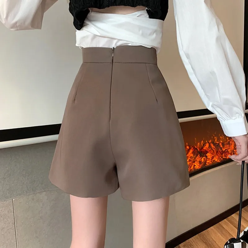 Women Casual Shorts Skirts New Arrival 2022 Spring Fashion Korean Style All-match Solid Color Ladies High Waist Short Pants T075