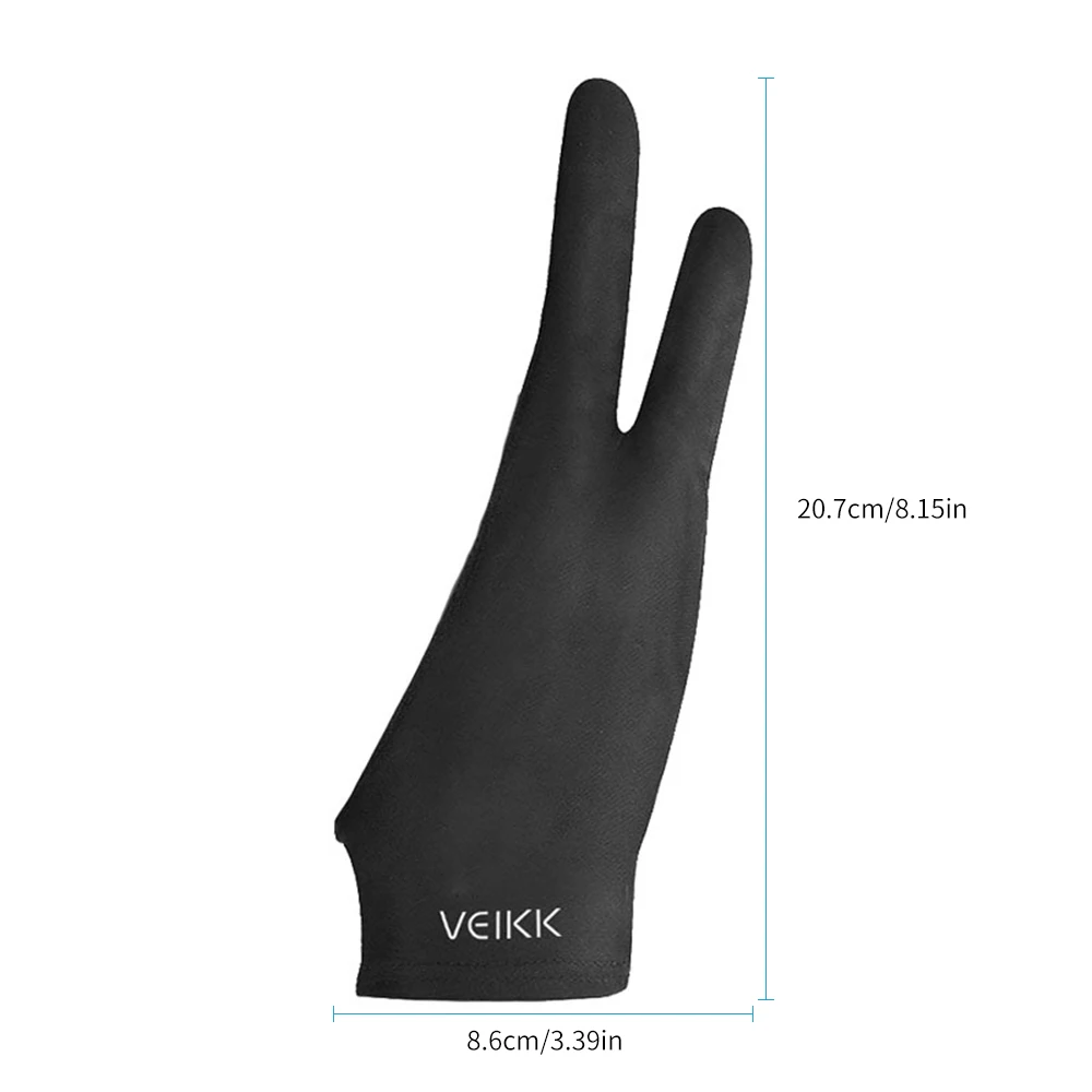 VEIKK Drawing Glove Two-finger Drawing Glove Lightweight Sweatproof Soft Glove for VEIKK Graphics Tablet Graphic Monitor