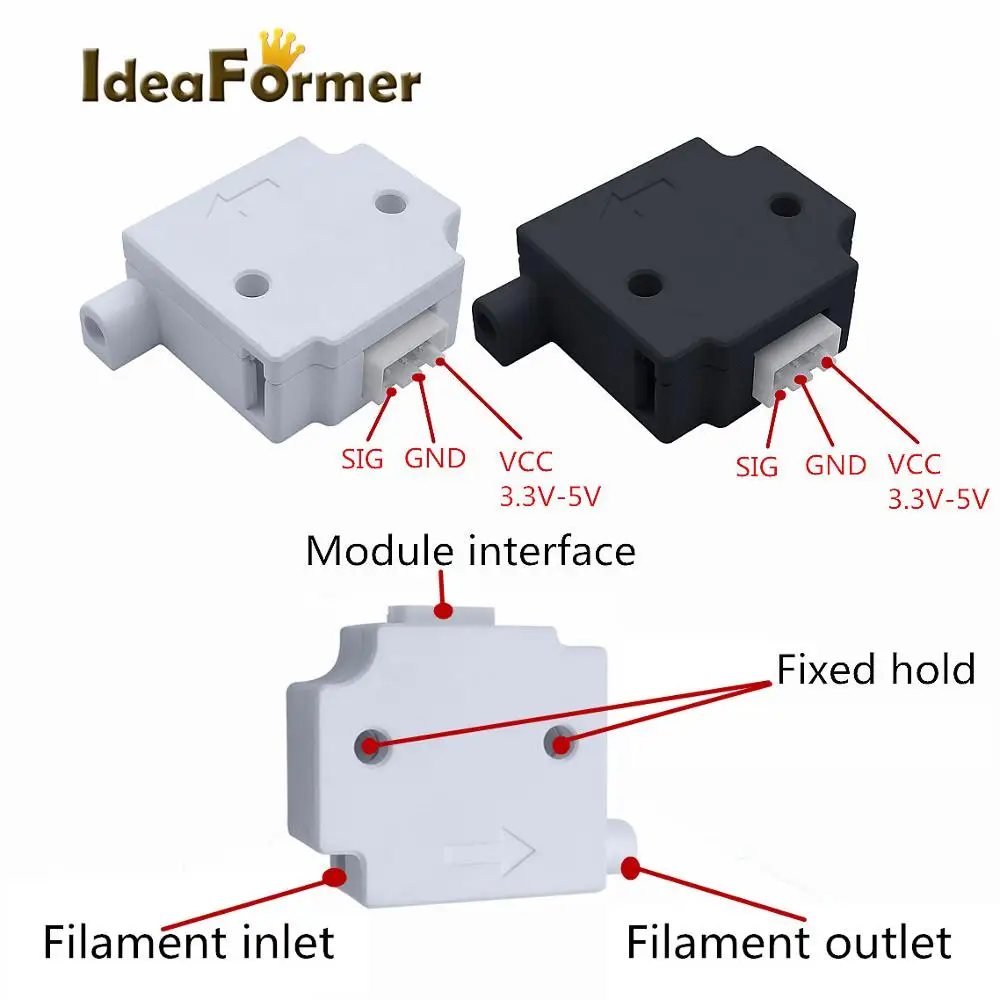 Detector 3D, Peças de Impressora 3D, Interruptor de Inspeção de Material, 1m, Módulo de Detecção de Quebra de Filamento