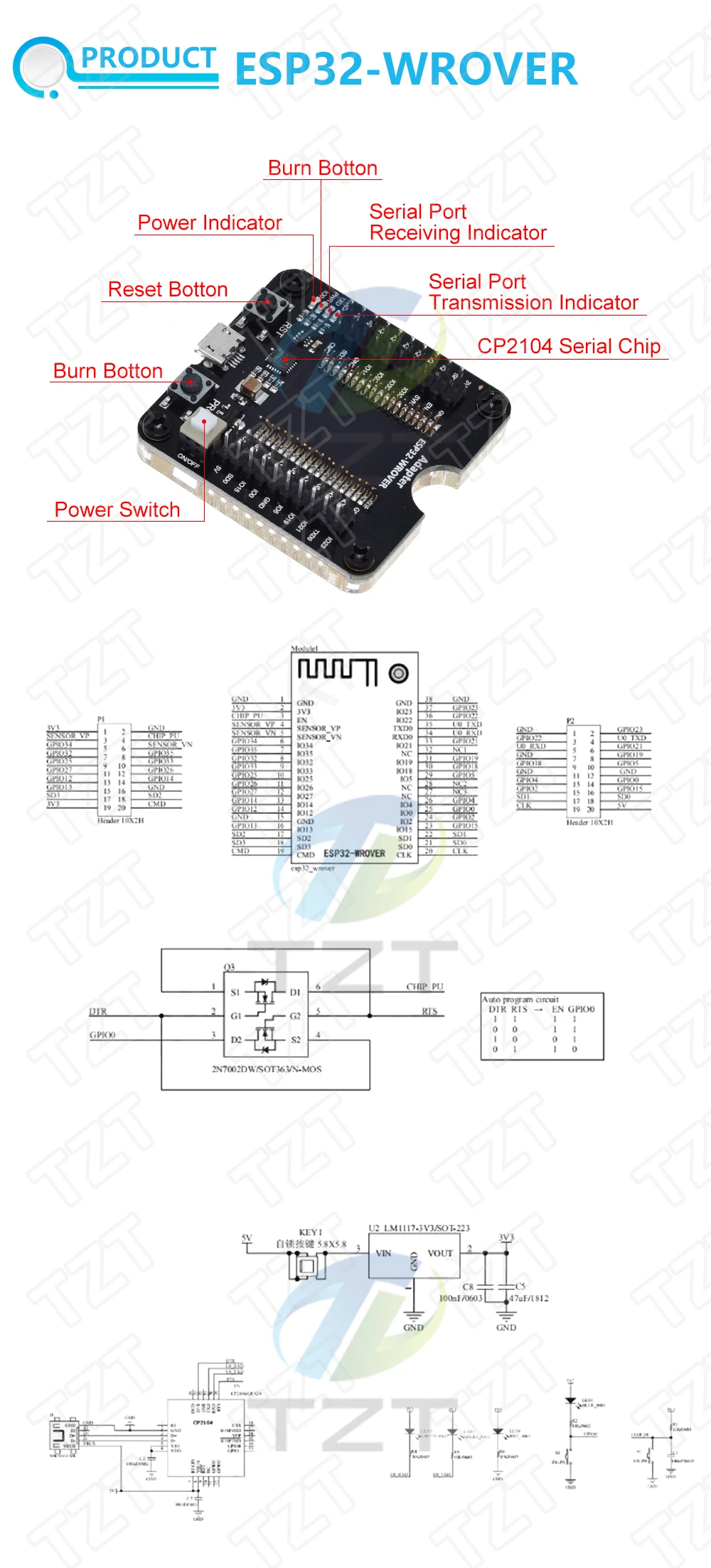 ESP8266 ESP-32 ESP32 Entwicklungsboard ESP32 Testboard Brennvorrichtung Werkzeug Downloader für ESP-12F/07S/12S – Detail 1