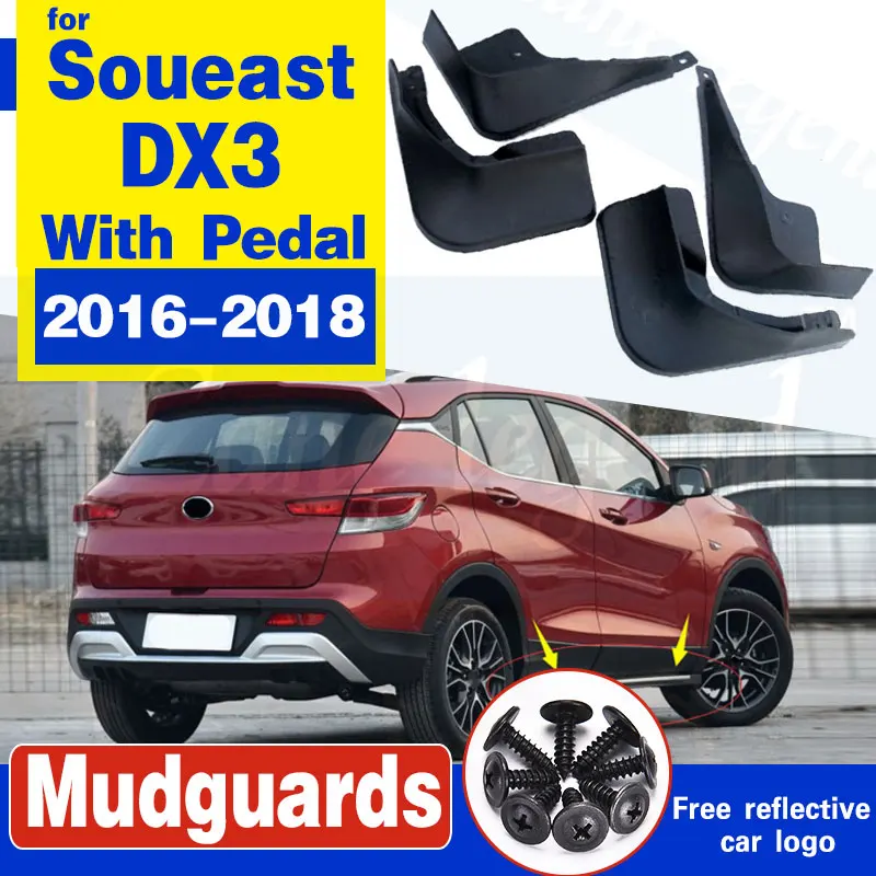 Set Molded Mud Flaps For Soueast DX3 2016 2017 2018 Mudflap Splash Guards Mudguard Fender Front Rear 2016 2017 2018