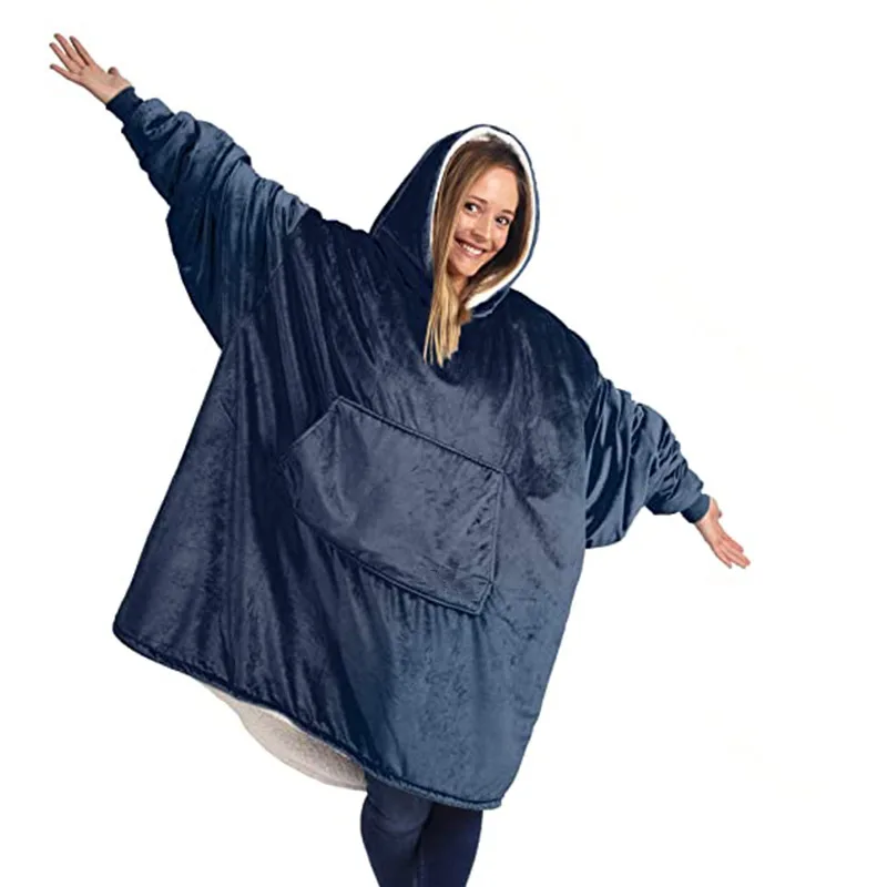 Oversized Hoodies Sweatshirt Women Winter Hoodies Fleece Giant TV Blanket With Sleeves Pullover Oversize Women Hoody Sweatshirts