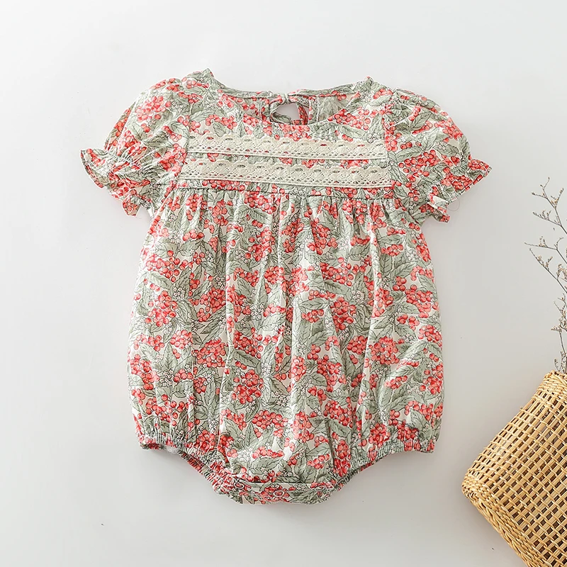 Newborn Baby Girls Short Sleeve Printing Rompers 0-3Yrs Summer Infant Cute Baby Girls Children Jumpsuit Kids Girls Rompers