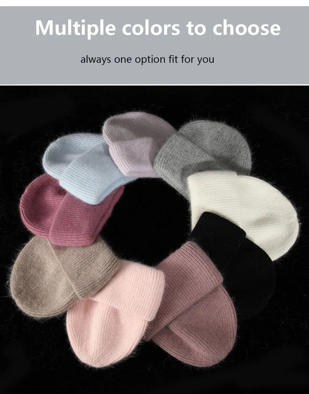 Heißer Verkauf Winter Hut Echt Kaninchen Fell Winter Hüte Für Frauen Mode Warme Beanie Hüte Frauen Solide Erwachsene Abdeckung Kopf Kappe – Detail 5