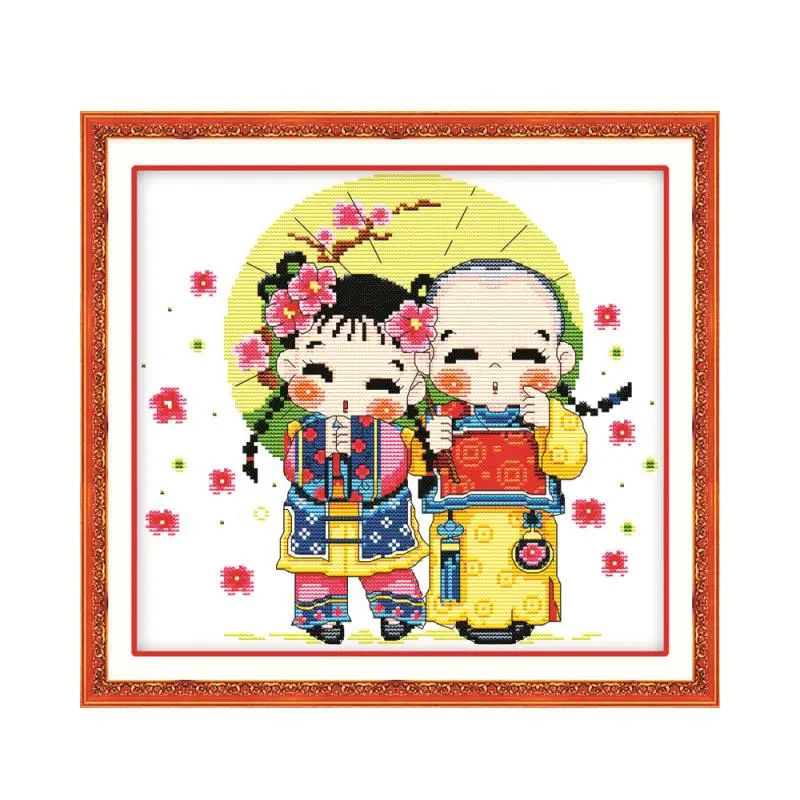 

Зонтик с цветком сливы, набор для вышивки крестом, 14 карат, 11 карат, наборы для вышивания на холсте с принтом