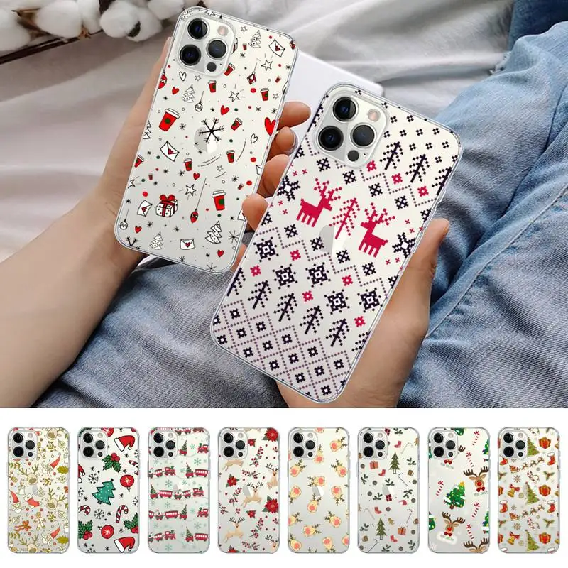 New Year Merry Christmas Phone Case for iPhone 11 12 13 mini pro XS MAX 8 7 6 6S Plus X 5S SE 2020 XR case