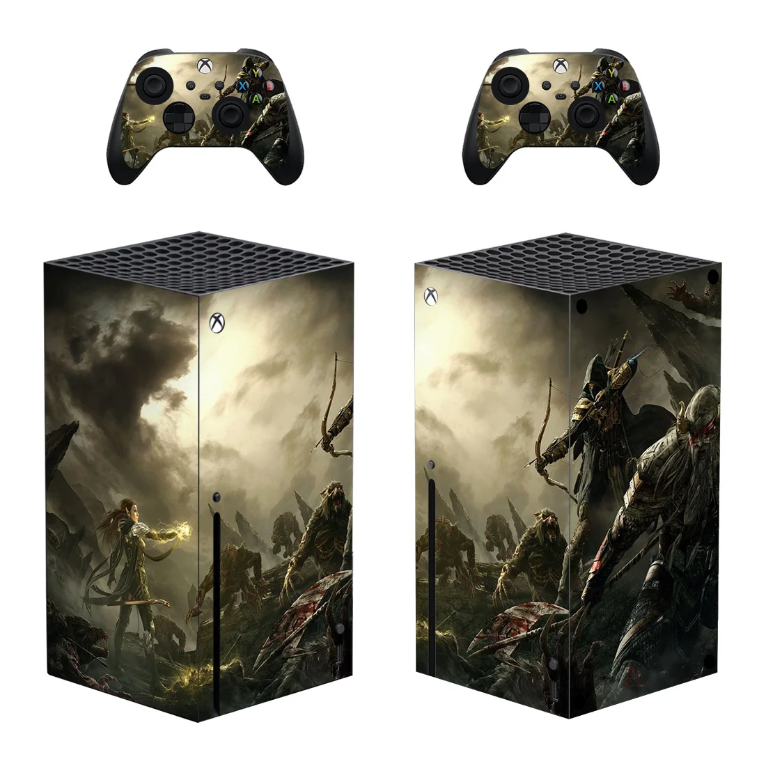 Adesivo Skin Xbox Series X stile stampa arco per Console e 2 controller Decal Skin protettive in vinile stile 1