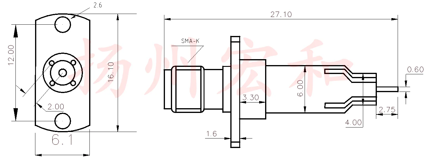 High frequency probe test head Small five-jaw RF radio frequency test head RF coaxial test head RF three-pin test head foot