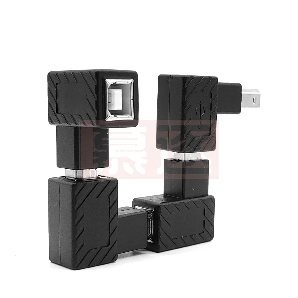 

Neueste Rechts Abgewinkelt 90 Grad USB 2,0 B Typ Männlich zu Weiblich Verlängerung Adapter für Drucker Scanner konverter