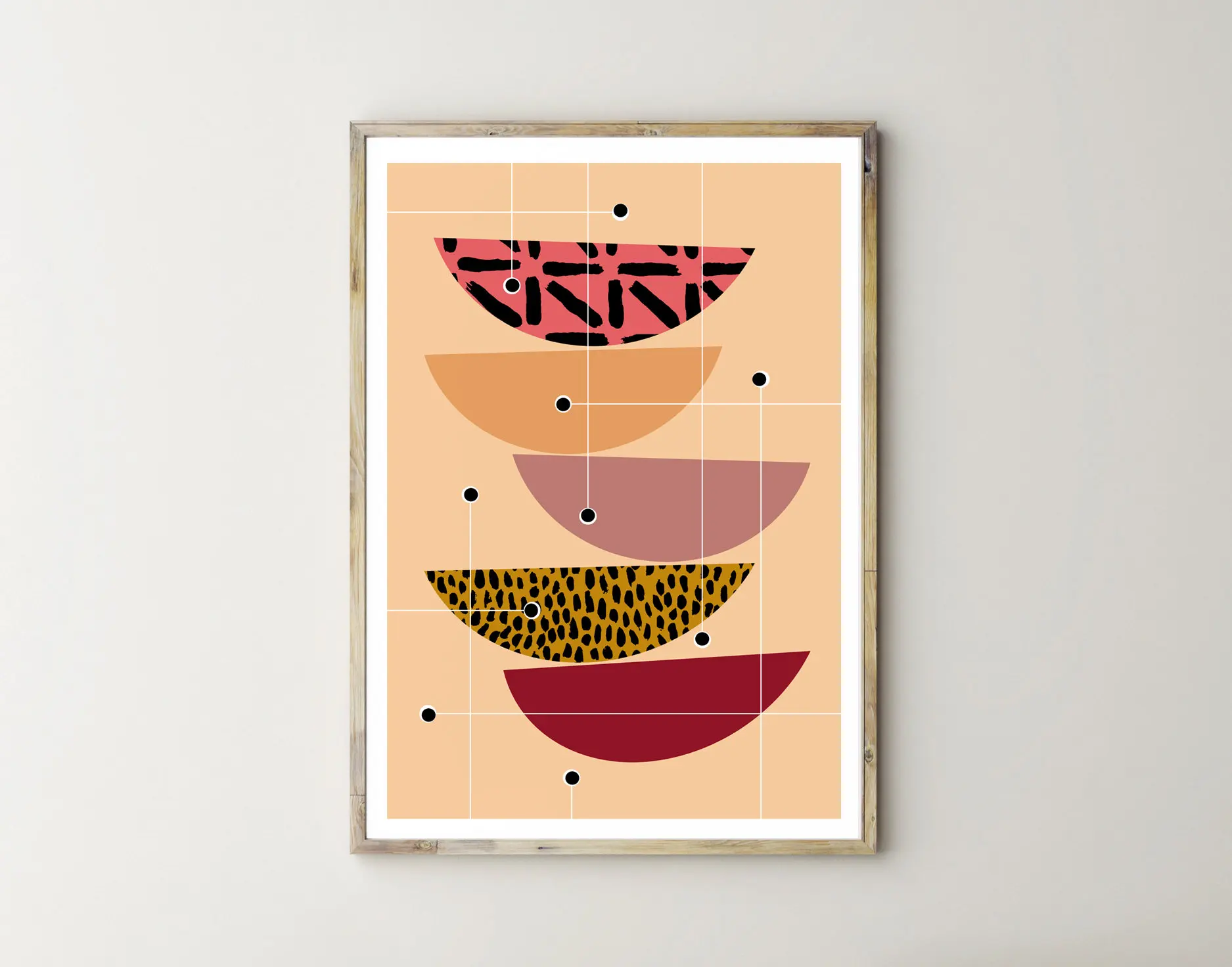 Wall Art Light Gray White Black Red Wall Decoration | Scandi Poster Gallery Wall Minimal Artwork