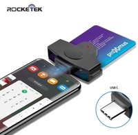 Rocketek USB C Smart Card Reader Sim Cloner Type C Adapter for dine dni Citizen ID Bank EMV SD Card External for Mac/Android OS