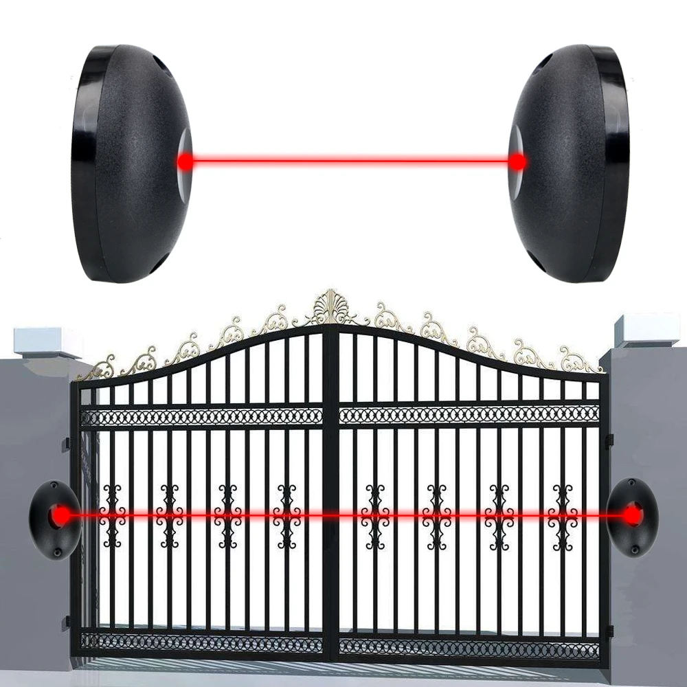 External Positioning Alarm Detector Single Beam Infrared Radiation Sensor Barrier for Gates Doors Windows Against Hacking System