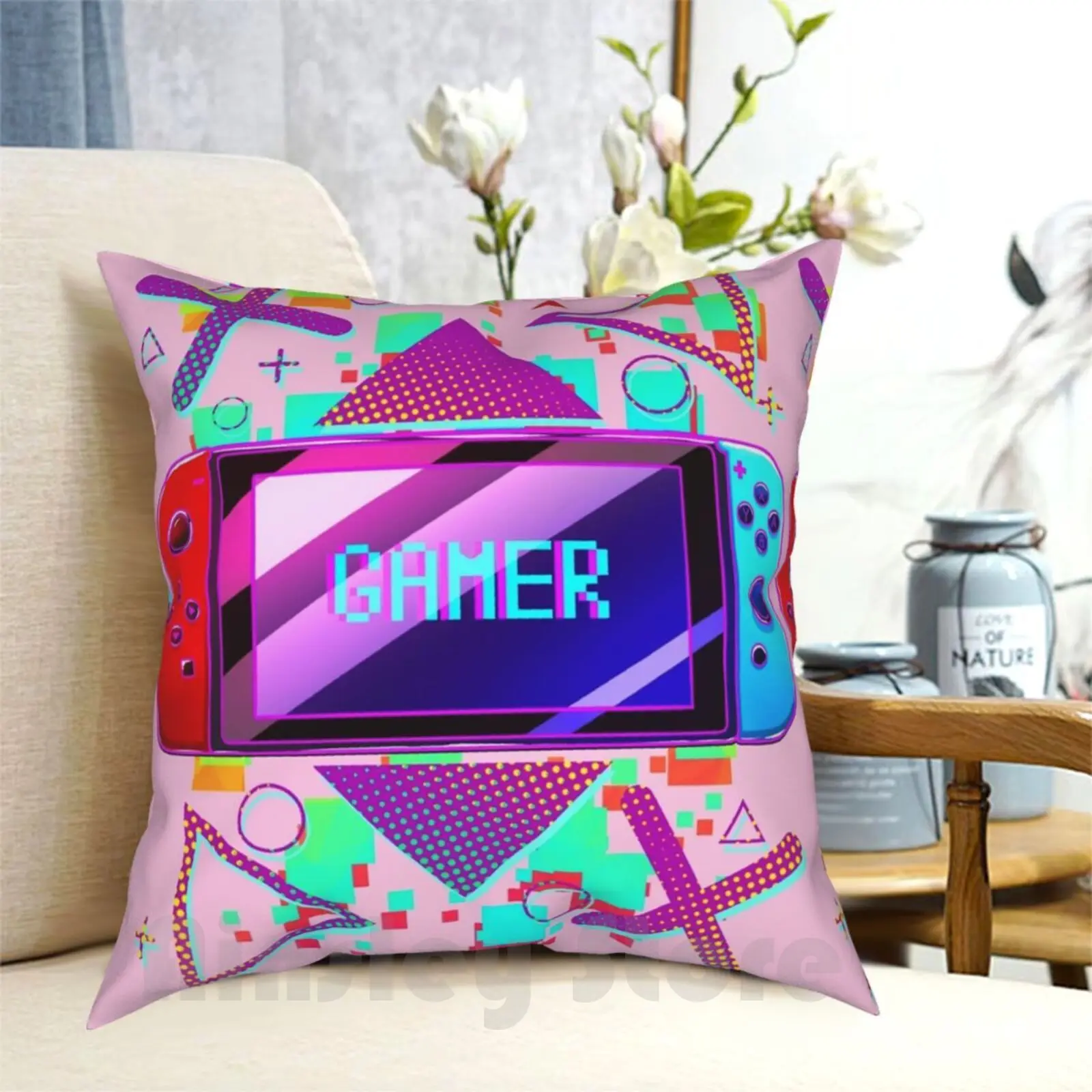 Gamer Nintendo Switch Pillow Case Printed Home Soft DIY Pillow cover Gamer Girls Game Mmo Rpg Virtual Reality Nintendo