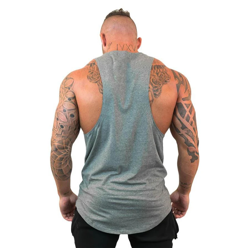 Men Sleeveless Vests Cotton Gym Singlets Muscle Tanktops Summer Fitness Tank Top Men Bodybuilding Clothing