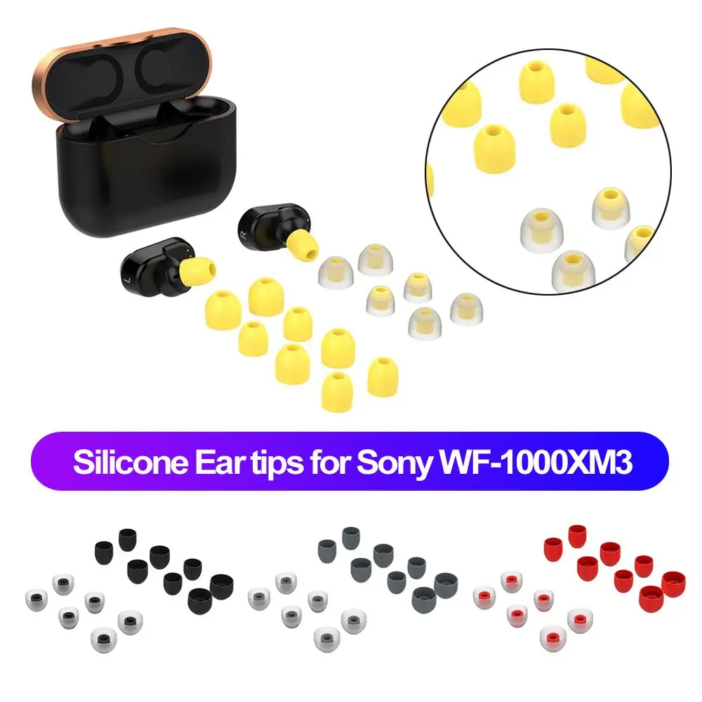 7 Pasang Casing Pengganti Bantal Penyumbat Telinga Ujung Telinga Silikon T200 Seperti Jaringan untuk Sony WF-1000XM3