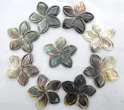 natural Quartz crystal Abalone Shell carved the flower pendant for diy Jewelry making necklace Accessories 6PCS A3