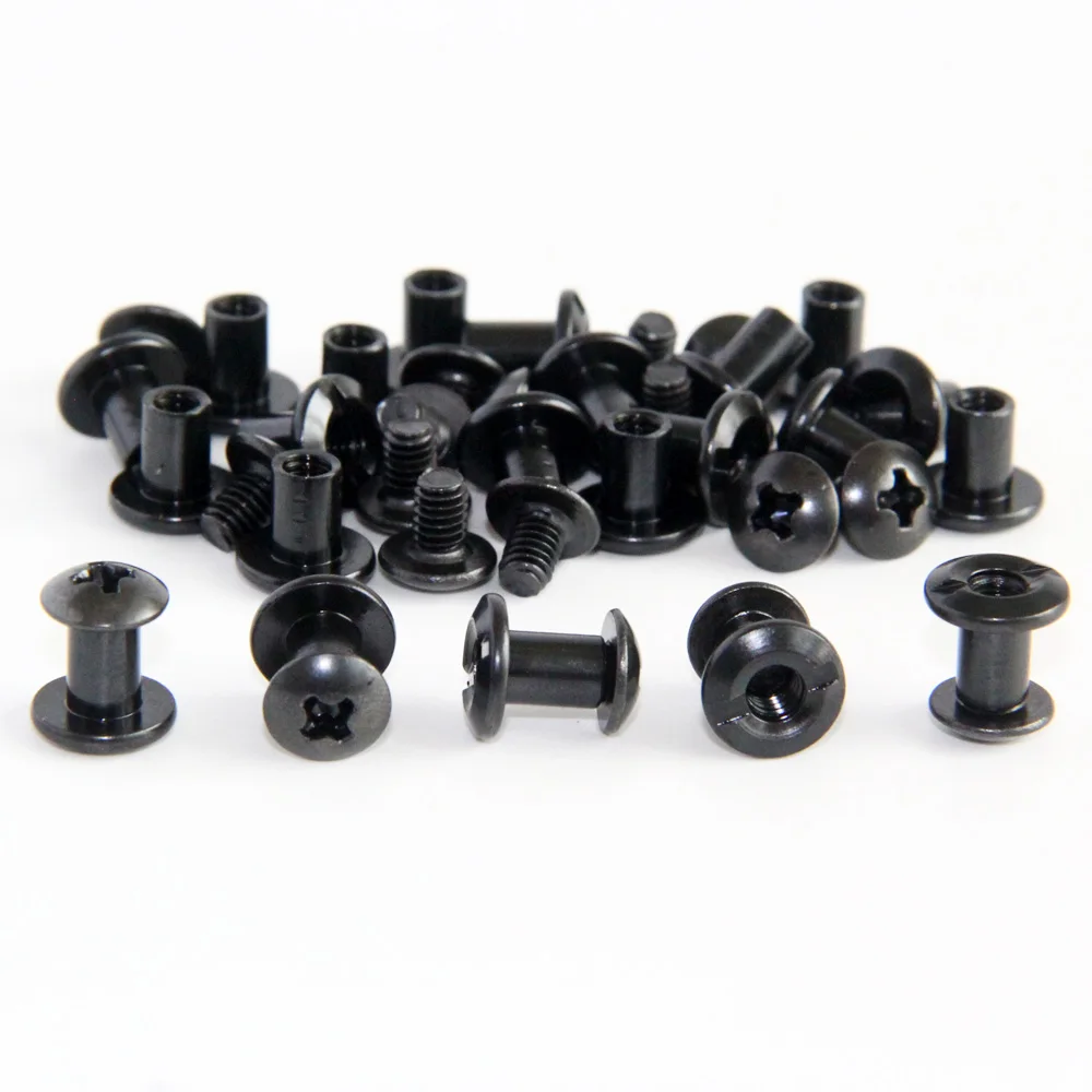 100pcs Black Tactical Slotted Posts and Cross Head Screw DIY Kydex Leather Holster Sheath Chicago Screws