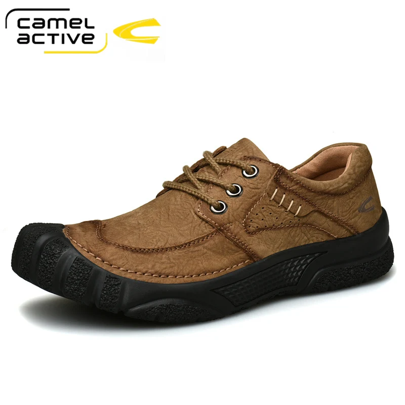 

Camel Active Genuine Leather Men's Shoes Handmade Man Outdoor Casual Shoes Thick Sole Stitching Non-slip Male Footwear