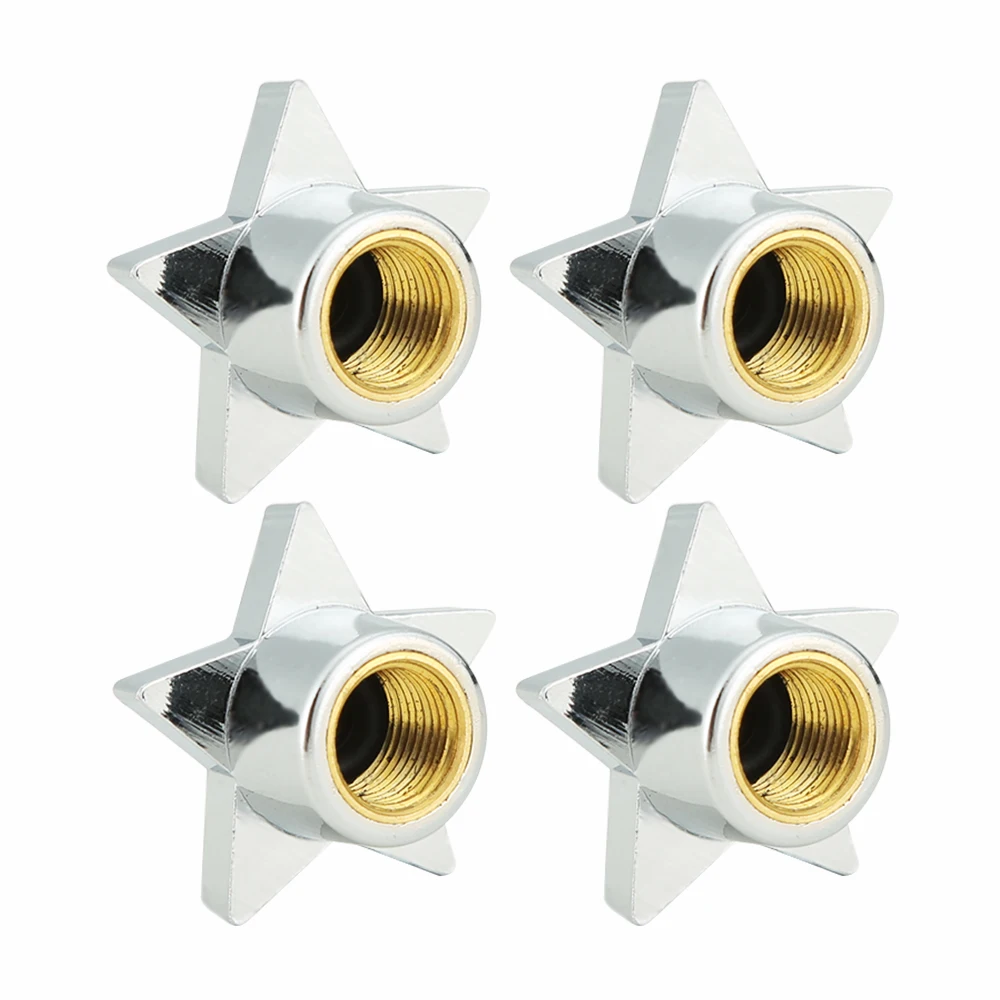 4Pcs/set star Style Copper Core Car Anti-theft Tire Valve caps Dust covers Car Styling for Universal Cars Motorcycle Decorative