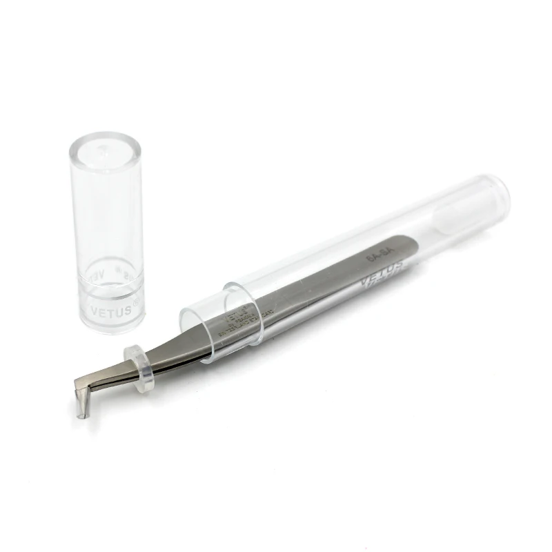 VETUS Original MSA-6B Pinzette Hyperfein Hohe Präzision Korrosion beständig für Volumen Wimpern Extensions 100% Echte – Detail 3