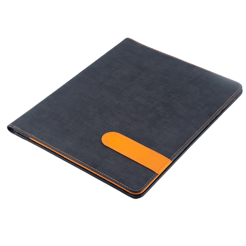 A4 Leather Small Document File Folder,Multifunction Office Supplies Manager Organizer Briefcase Padfolio Bags