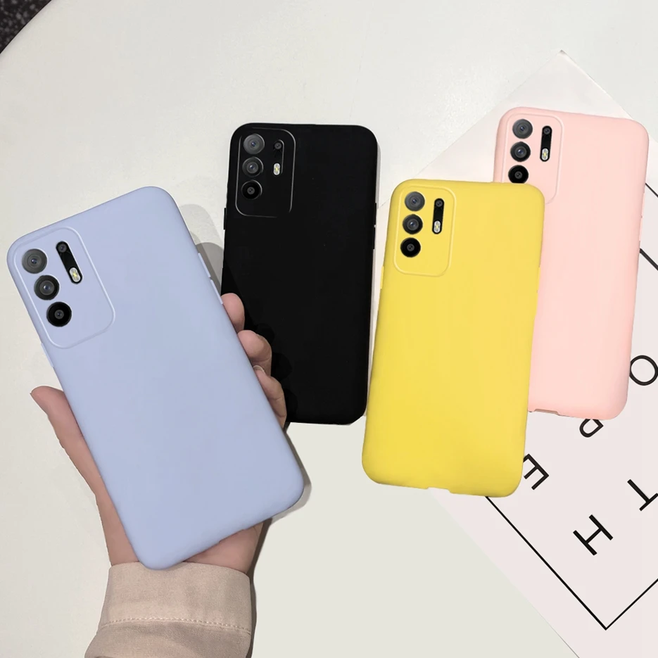 For Oppo A94 Case CPH2203 Soft Slim Fundas Cute Silicone Pure Color Back Cover For Oppo A94 5G CPH2211 OppoA94 Phone Cases Coque