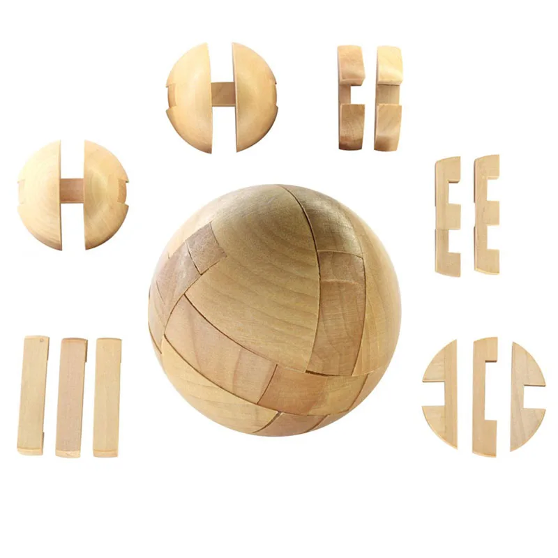 New Wooden Intelligence Toy Chinese Brain Teaser Game 3D IQ Puzzle for Kids Adults