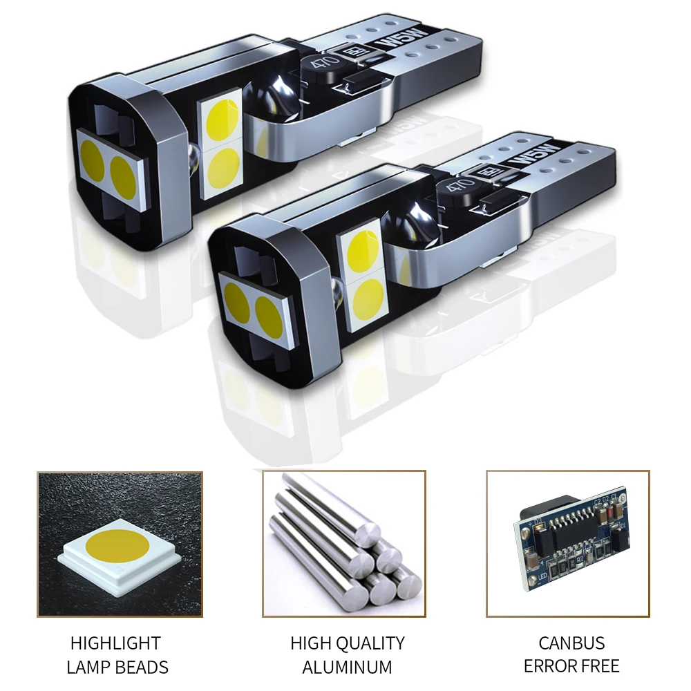 2pcs LED License Plate Light Bulb Lamp W5W T10 168 Canbus For Hyundai Elantra Getz Grandeur i10 i40 ix20 Kona Matrix