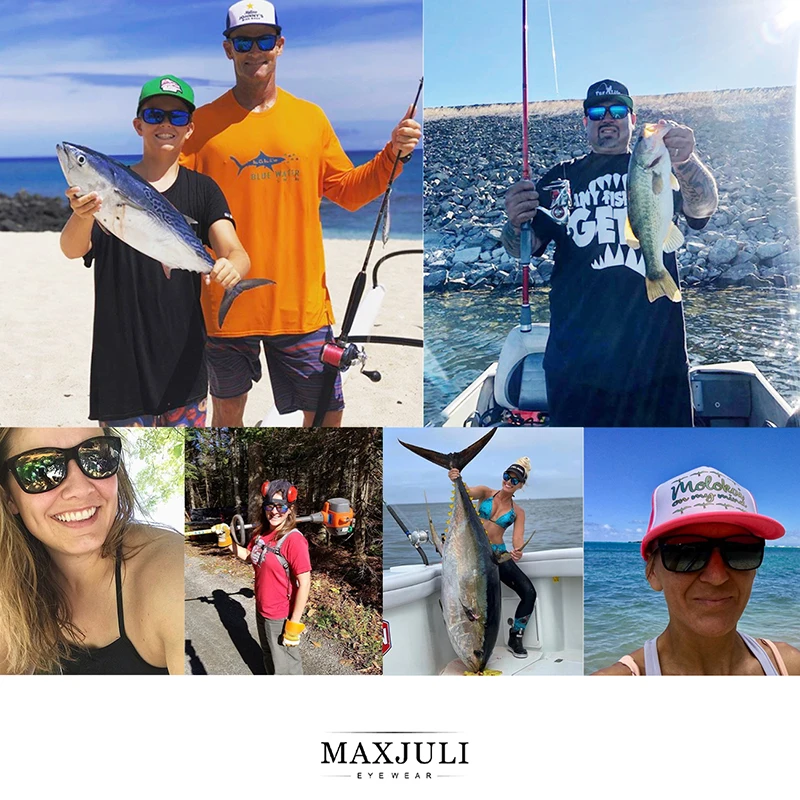 MAXJULI Square Oversized Polarized Sunglasses for Big Heads Men Retro Vintage Sun Glasses UV Protection Fishing Eyewear 8105