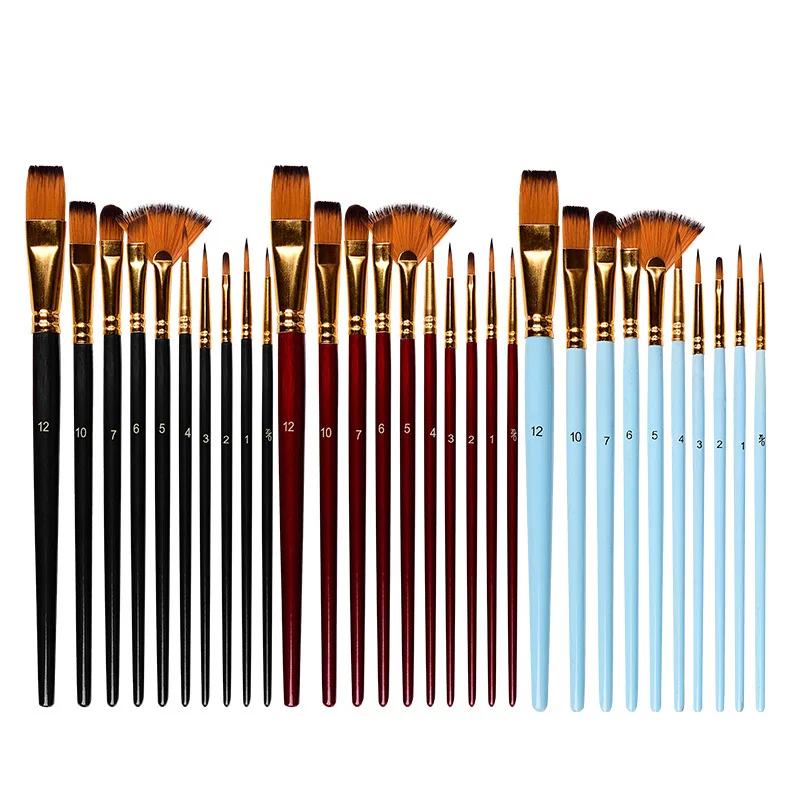 10pcs two color nylon brush combination set watercolor brush