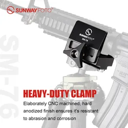 SUNWAYFOTO SM-76 Saddle Mount Rifle Adapter for Tripod Arca Swiss QR Plate