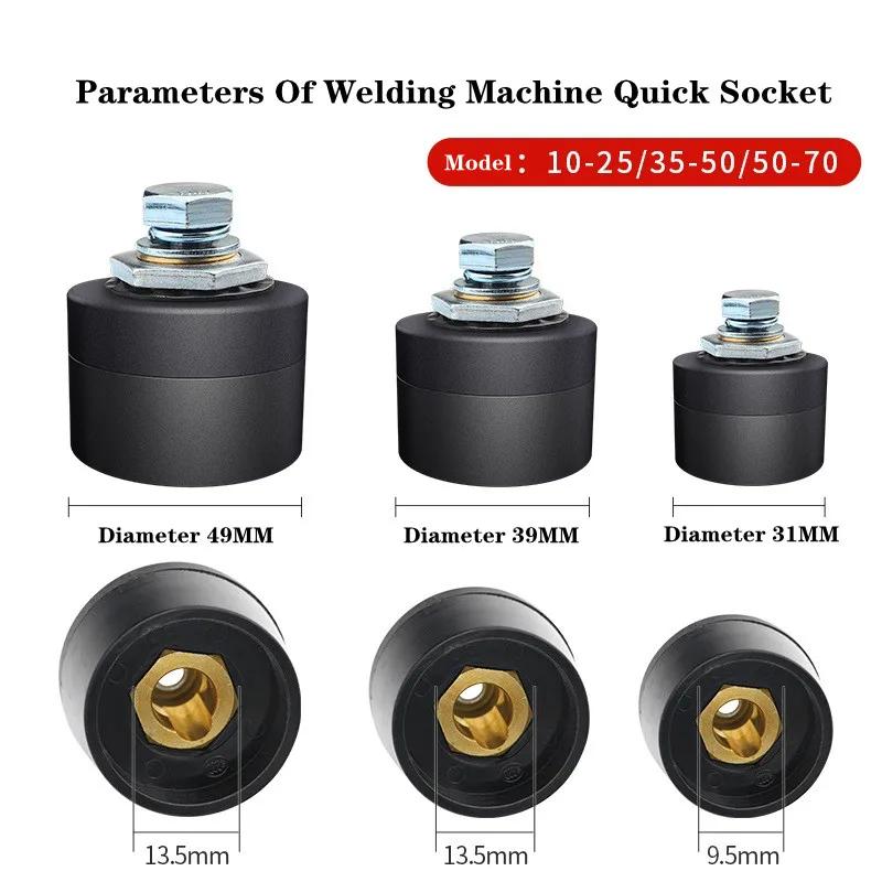 1 Set Rapid Fitting Europe Welding Machine Cable Connector DKJ 10-25 35-50 50-70 Quick Connector Welding Machine Plug Socket