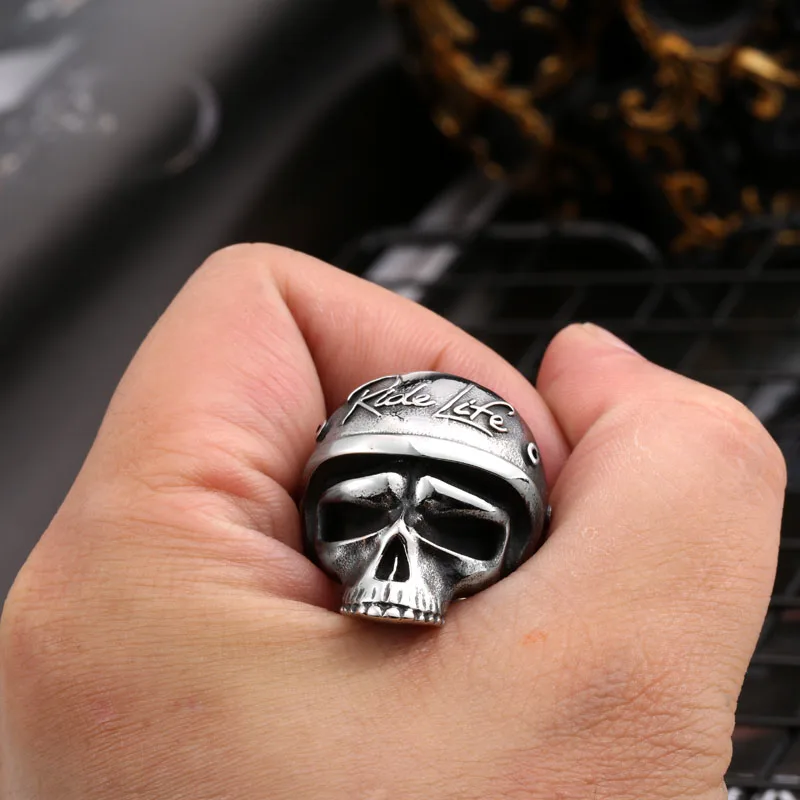 Beier new store 316L Stainless Steel motorcycle skull ring men\'s ring fashion jewelry for LLBR8-722R