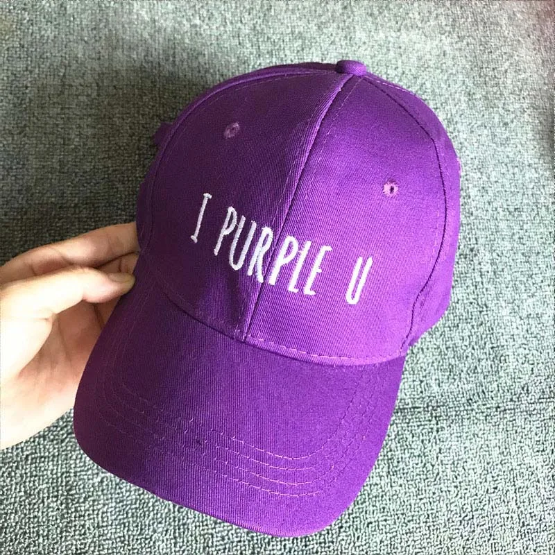 Wholesale Kpop V Baseball Cap Snapback unisex adjustable style golf cap Hats I PURPLE U Embroidery bone hiphop cap for men women