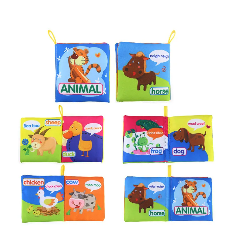 Jouets suspendus pour bébés, 8pages, landau, téléphone portable, sonnerie, livre en tissu animal doux, apprentissage préscolaire, jouets éducatifs pour bébés