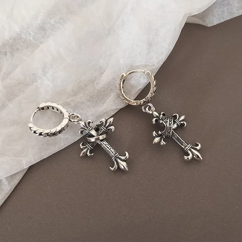 Earrings For Women Men Antique Cross Ear Buckle Crown Drop Earrings Fashion Jewelry For Women